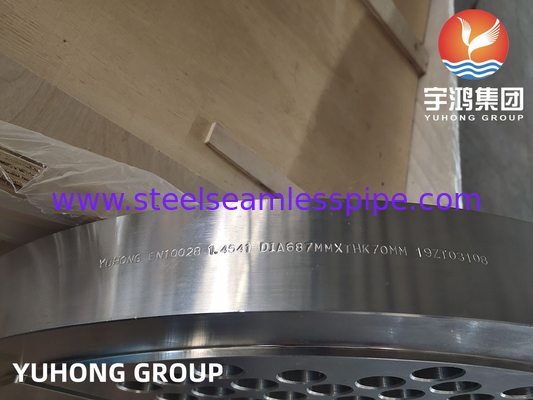 EN10028 1.4541 Stainless Steel Tube Sheet For Floating Head Exchanger Shell Heat Exchanger