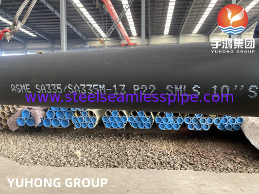 ASME SA335 P22 10&quot; SCH120 Seamless Boiler Pipes Black Painting Beveled End