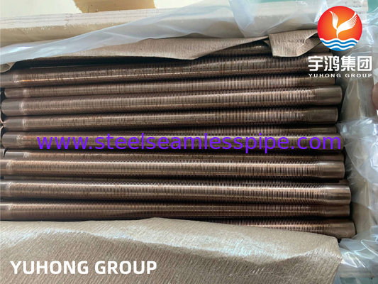 ASTM B111 UNS C70600 O61, Copper Nickel 90/10, Integral Low Fin Tube For Condensers