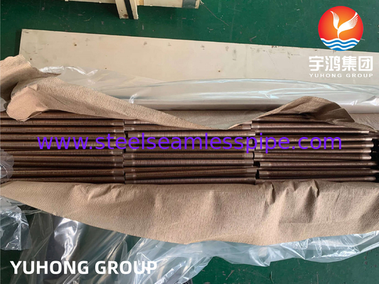 ASTM B111 UNS C70600 O61, Copper Nickel 90/10, Integral Low Fin Tube For Condensers