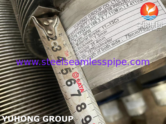 ASTM A312 TP304 HFW Fin Tube Fin Material Of 11-13 Cr