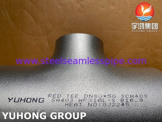 ASTM A403 WP316L-S Stainless Steel Reducing Tee BW Fitting ANSI B16.9