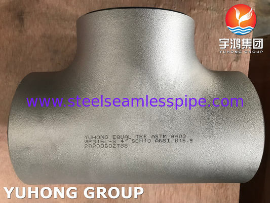 ASTM A403 WP316L-S Stainless Steel Equal Tee Butt Weld Fitting ANSI B16.9