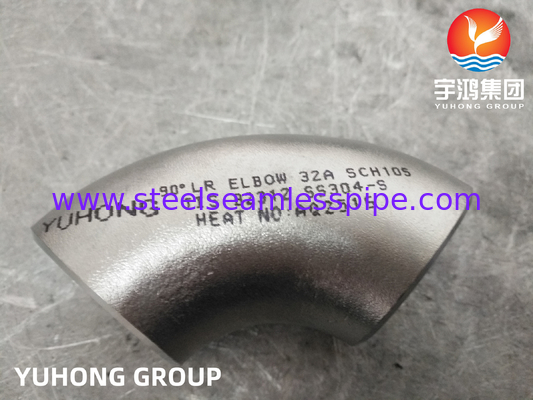 JIS B2312 Standard SS304 Elbow Seamless Pipe Fittings for Water Industry