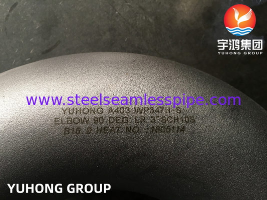 ASTM A403 WP347H-S Stainless Steel 90 Degree LR Elbow Butt Weld Fitting ANSI B16.9