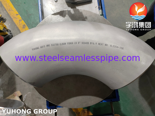 ASTM A815 Duplex Steel UNS S32750 90 Degree LR Elbow ASME B16.9 BW Pipe Fittings