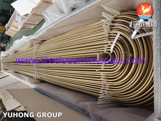 Heat Exchanger Tube ASME SB111 UNS C68700 CuZn20Al2 Seamless Aluminium Brass U Bend Tube