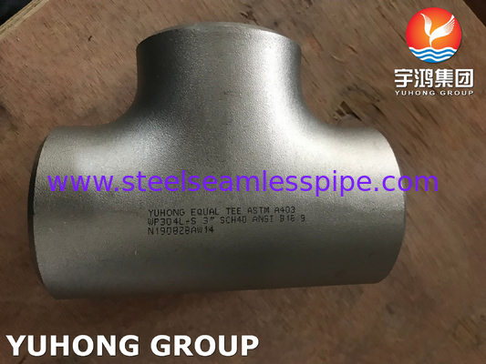 ASTM A403 WP304L Buttweld Stainless Steel Seamless Equal Tees