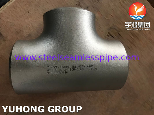 ASTM A403 WP304L-S Tee Butt Weld Tee B16.9 For Oil and Gas
