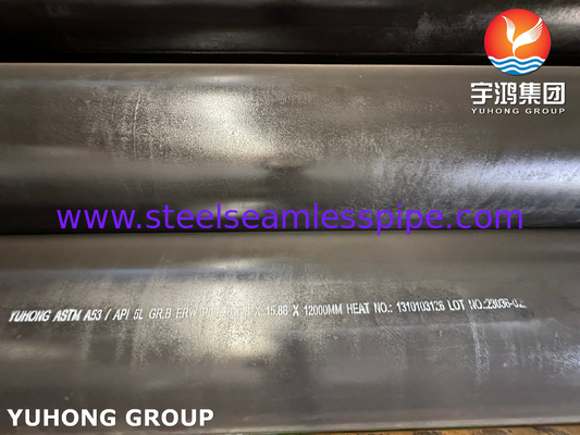 ASTM A53 API 5L Gr.B Black Coating Carbon Steel ERW Pipes For Pipeline Equipments