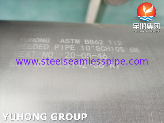 ASTM B862 Ti2 Titanium Welded Pipes For Heat Exchanger