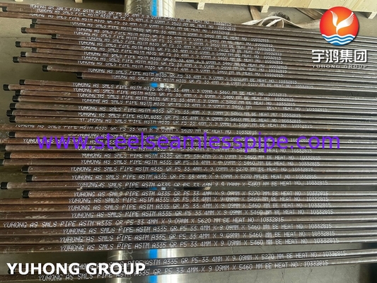Alloy Steel Seamless Tubes ASTM A335 P5 Black Painting Beveled End Pipe