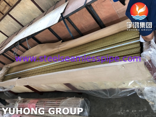 ASTM B111 C68700 / CuZn20Al2 Seamless Aluminium Brass Tube For Heat Exchanger