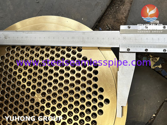 ASTM B171 C46400 Precision Machined Naval Brass Tubesheet for Marine Heat Exchangers