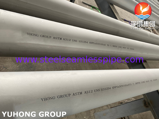 ASTM A312 UNS S31254 254SMO /1.4547 High Mo Austenitic Stainless Steel Seamless Pipe