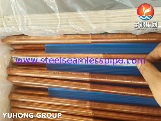 ASTM B111 UNS C12200 Seamless Copper Tube Heat Exchanger Low Fin Tube