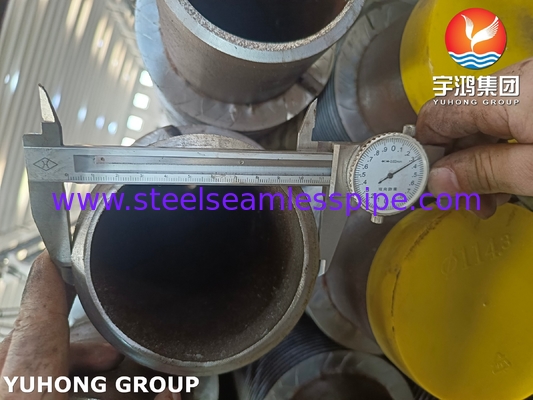 HFW Solid Plain Finned Tube , ASTM A335 P22 Alloy Steel Seamless Pipe For Boiler