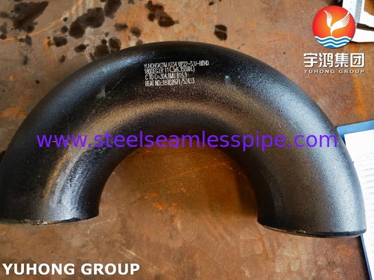 ASTM A234 WP22 CL1 / CL3 Alloy Steel Fitting Buttweld 180° Elbow Black Painted