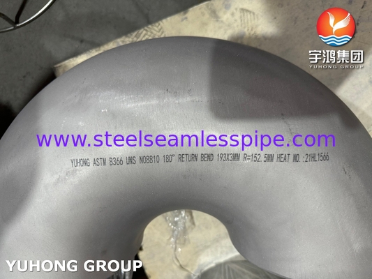 ASTM B366 NO8810 Deg 180 Return Elbow Seawater Corrosion Resistance