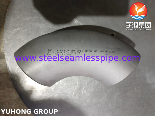 Stainless Steel Fittings Nickle Alloy ASTM B366 WP UNS N10276 90°LR ELBOW B16.9