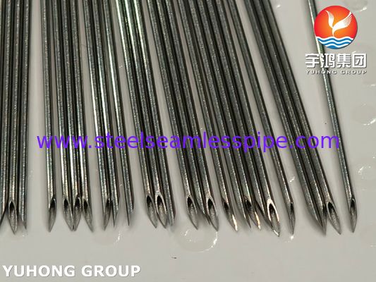 ISO7864 SUS304 Medical Injection Stainless Steel Needle Tube , 21G 44MM , Bevelled Tip