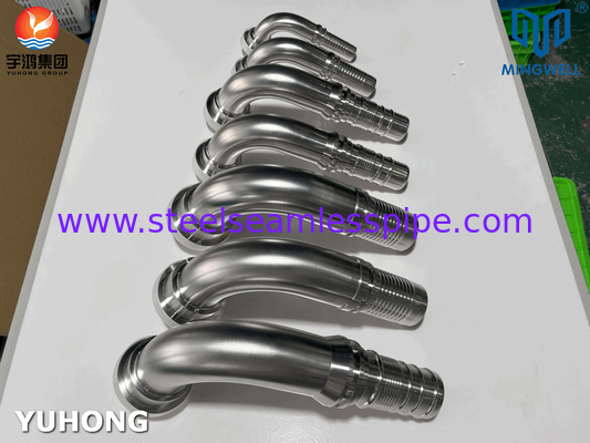 Stainless Steel Hose Fitting 90° SAE Flange SS316L For Hose Tube Connection Application