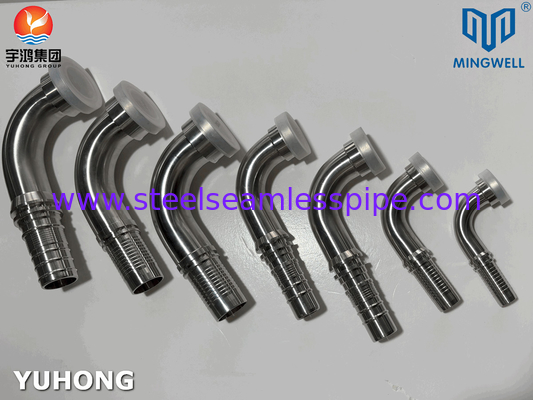 Stainless Steel Hose Fitting 90° SAE Flange SS316L For Hose Tube Connection Application