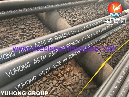 ASTM A335 / ASME SA335 P9 Alloy Steel Seamless Pipe Black Painting Beveled End