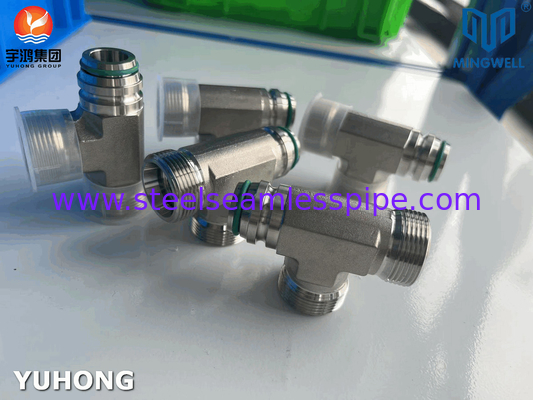 Stainless Steel Adapter Tees NPT G PT SS316L Hydraulic  Forming