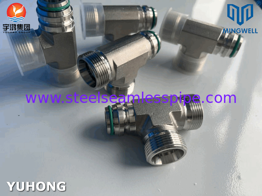 Stainless Steel Adapter Tees NPT G PT SS316L Hydraulic  Forming