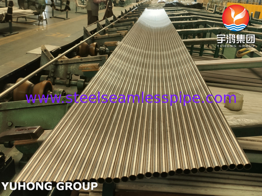 Copper Nickel Alloy Seamless Tubes ASTM B111 C44300 Admiralty Brass Tubes  Generator Cooling Raditor
