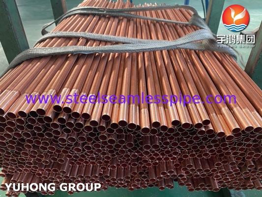 ASME SB111 C12200 Copper Steel Seamless Tube Low Fin Tube For Heat Exchanger