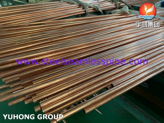 ASME SB111 C12200 Copper Steel Seamless Tube Low Fin Tube For Heat Exchanger