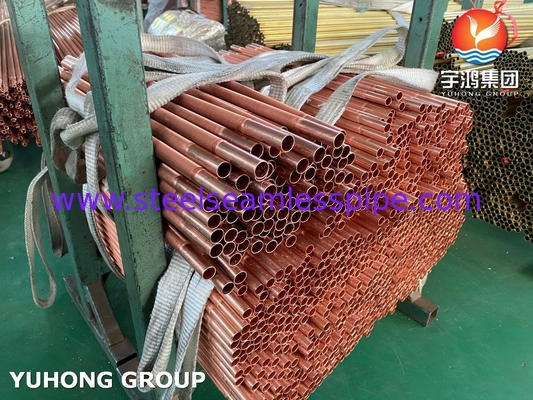 ASME SB111 C12200 Copper Steel Seamless Tube Low Fin Tube For Heat Exchanger