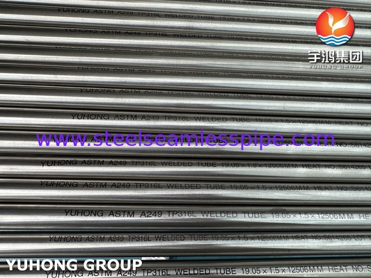 ASME SA249 TP316L Stainless Steel Welded Tube High Anti Corrosion For Heat Exchanger Tube
