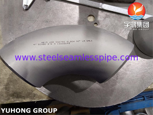 ASTM A815 S32750 Duplex Stainless Steel Fitting Elbow 90 Degree Long Radius Buttweld