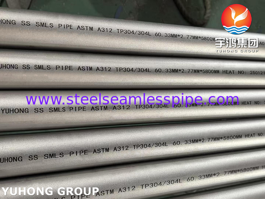 ASME SA312 TP304 / TP304L Stainless Steel Seamless Pipe For High Temperature Service