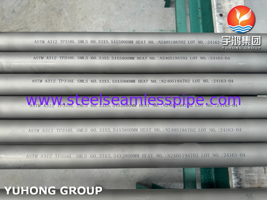 ASTM A312 TP316L Stainless Steel Seamless Pipe for Oil Gas Industry