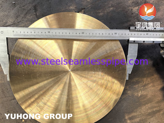 ASTM B171 C46400 Naval Brass Disk Copper Alloy Plate For Tubesheet Drilling Heat Exchanger Components