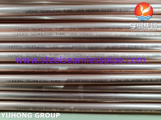 JIS H3300 C1220T Seamless Copper Alloy Tube For HVAC systems