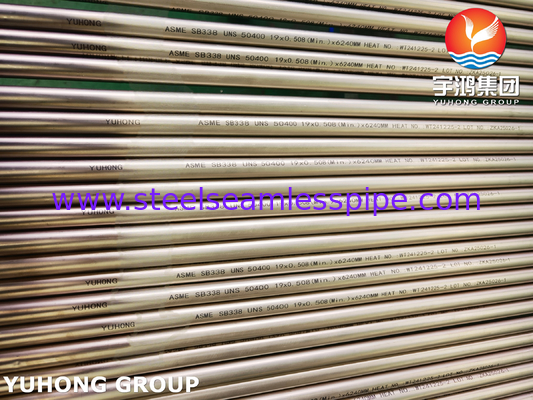 ASME SB338 GR7 UNS R52400 Ti Alloy Tube For Condenser Heat Exchanger