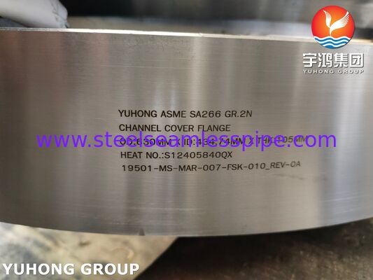 Forged Carbon Steel Channel Cover Flange ASME SA266 Gr.2N 630mm OD For Shell Tube Heat Exchanger Service