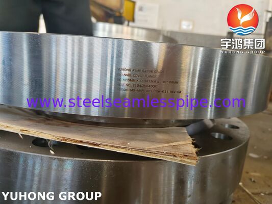 Forged Carbon Steel Channel Cover Flange ASME SA266 Gr.2N 630mm OD For Shell Tube Heat Exchanger Service