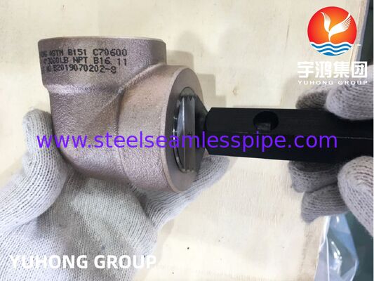 B151 C70600 90LR Threaded Elbow NPT, Copper Alloy High Pressure Forging Fitting Use In Marine Systeam