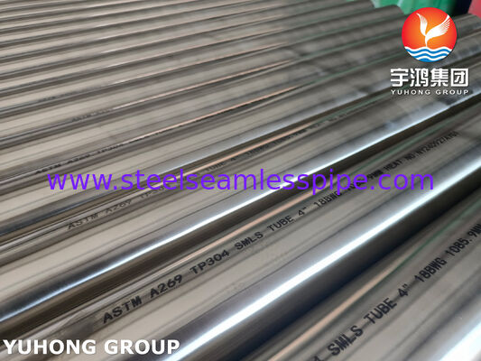 Bright Annealed ASTM A269 TP304 Stainless Steel Seamless Tubes For Evaporator 4" 18BWG