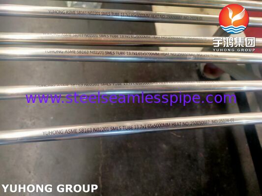 ASME SB163 UNS N02201 Seamless Nickel Alloy Tube For Heat Exchanger And Condenser