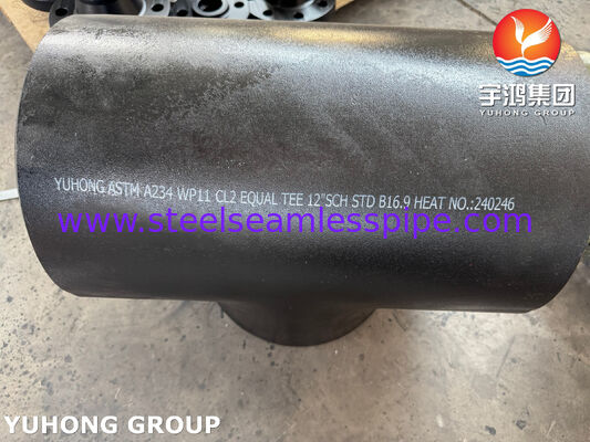 ASTM A234 WP11 CL2 Alloy Steel Equal Tee CrMo Alloy Steel Buttweld Pipe Fitting B16.9