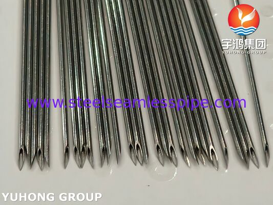 Tri-bevelled Stainless Steel Medical Injection Needle Tube , ISO9626 ISO7864 SUS304