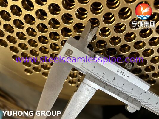 ASTM B171 C46400 Naval Brass Tubesheet for Seawater & Marine Coolers - Precision Machined Copper Alloy Heat Exchanger Component