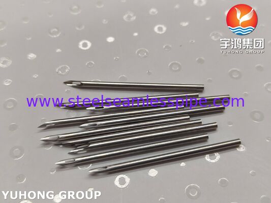 SUS304 Stainless Steel Medical AVF Needle Tube For Dialysis Treatment , Back Eye Point